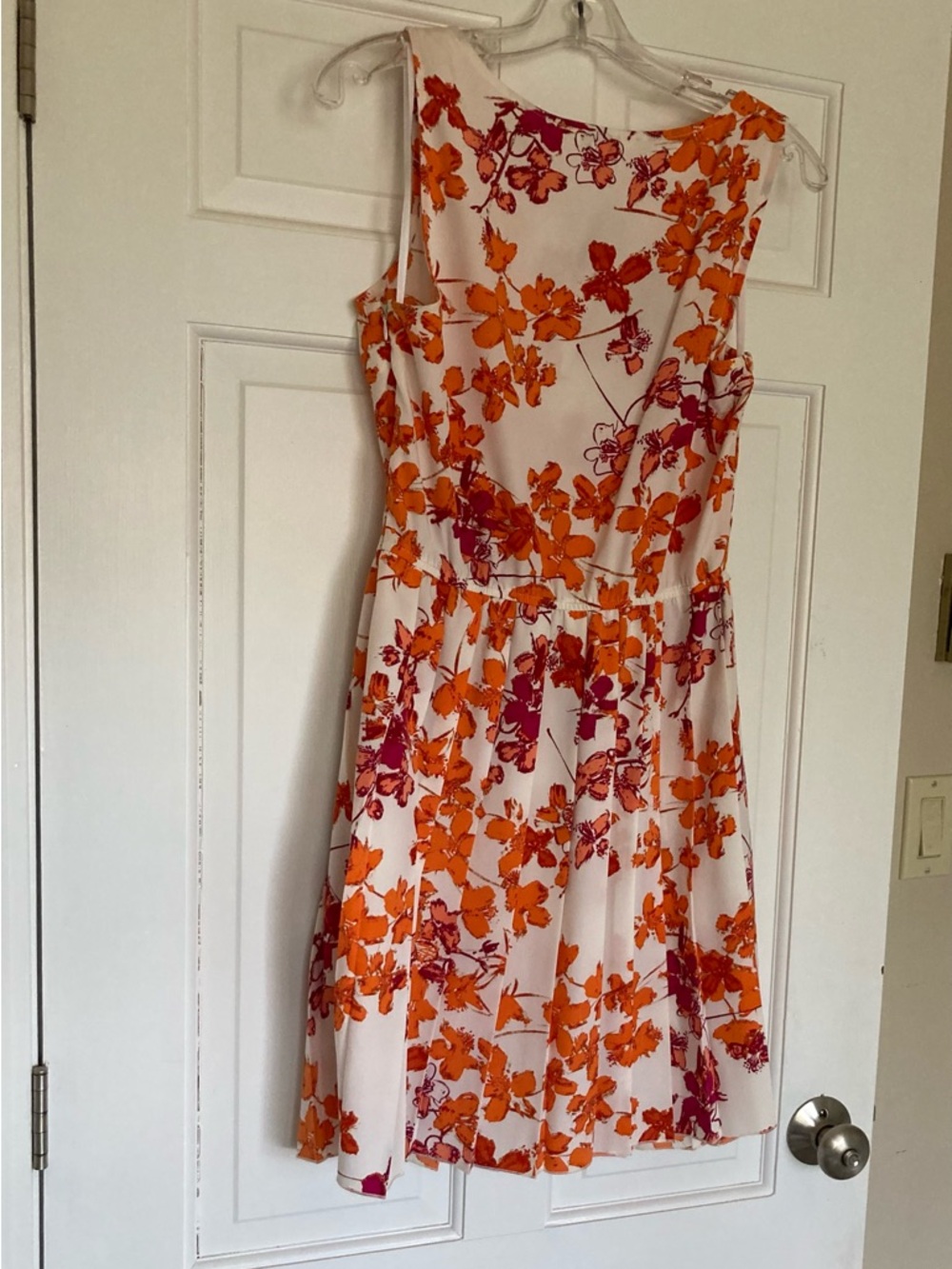 Charming Charlie White Mini Dress with Orange & Pink Floral Print